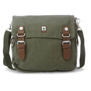 HanfHaus Olive Green Pure Life Hemp Convertible Crossbody Shoulder Belt Bag